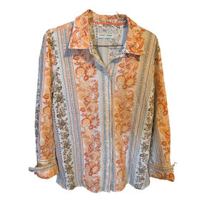Point Zero Orange Blouse Large